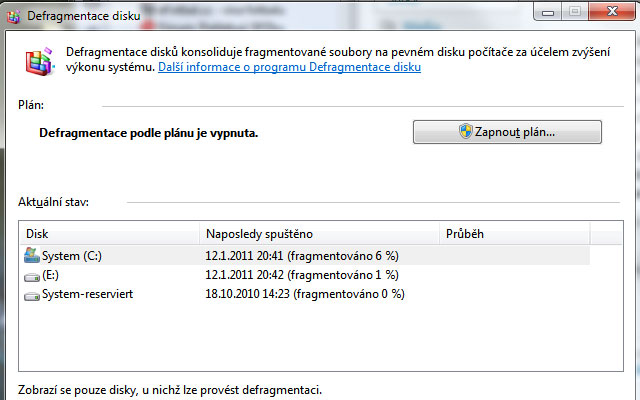 defragmentacedisku Defragmentace disku
